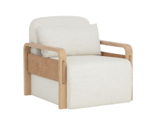 Sunpan 112142 - Otso Swivel Lounge Chair - Geralt Linen / Nubuck Tan Leather